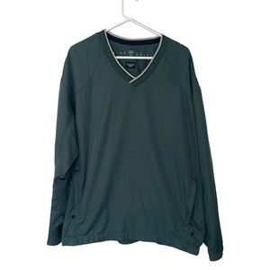 Nike Golf Pullover Mens XL Long Sleeve Green V Neck Lightweight Shell